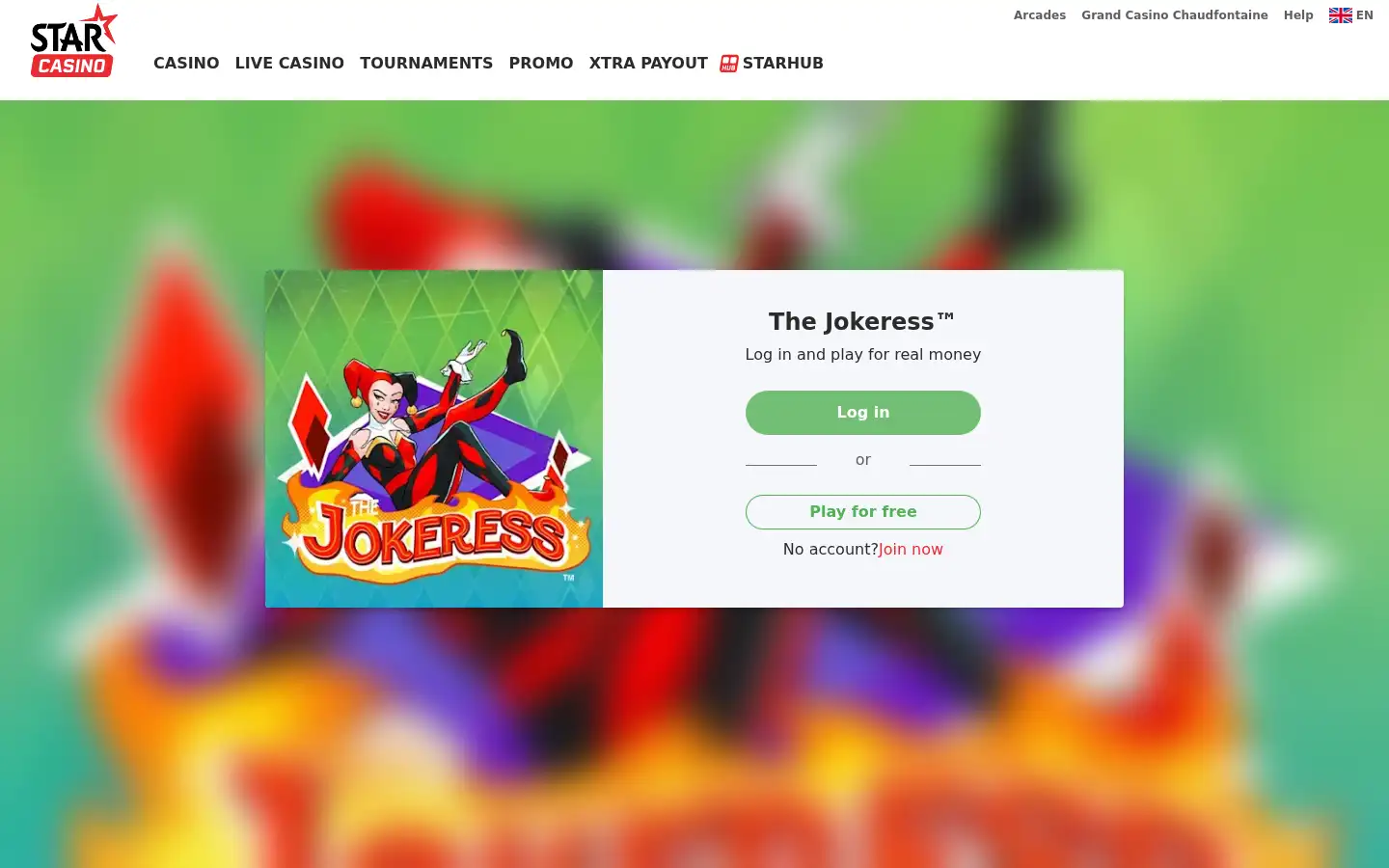 Screenshot of starcasino.be