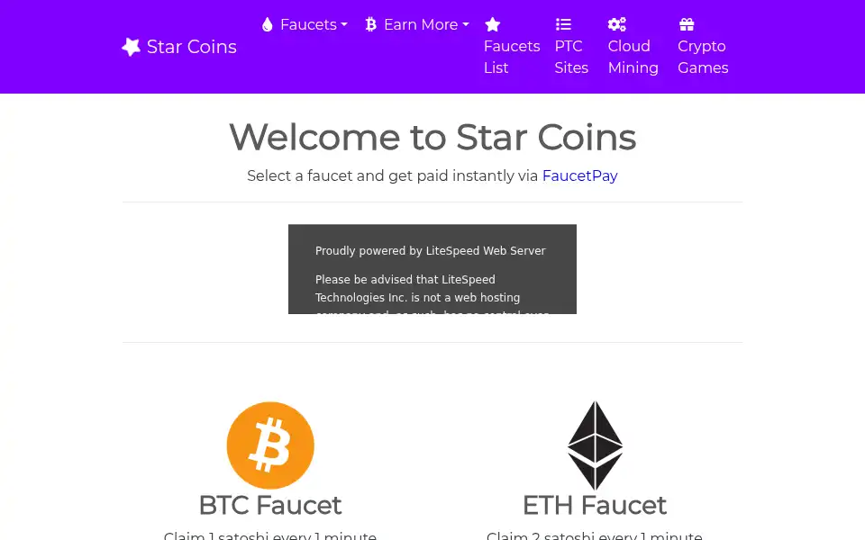 Screenshot of starcoins.ws