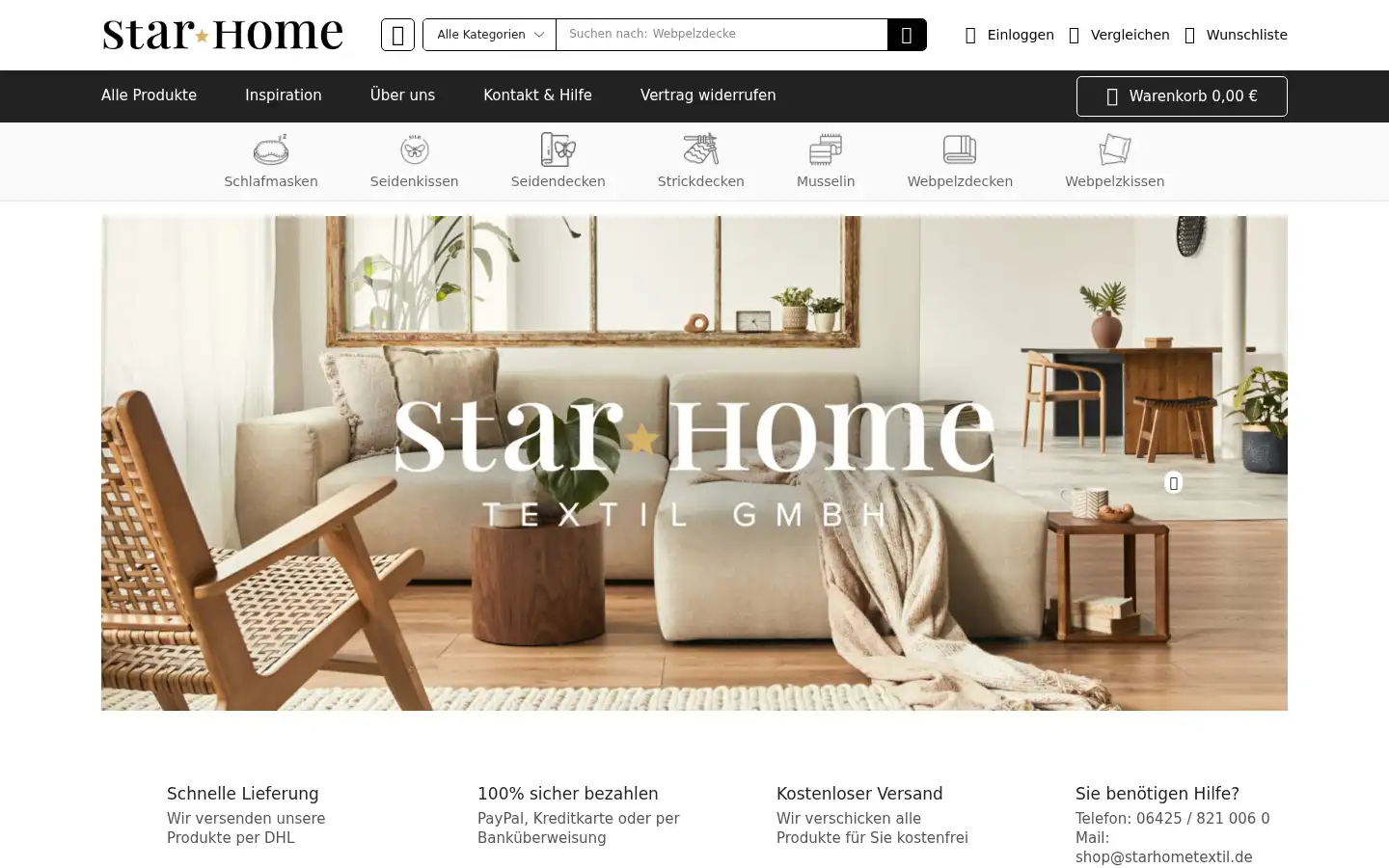 Screenshot of starhometextil.de
