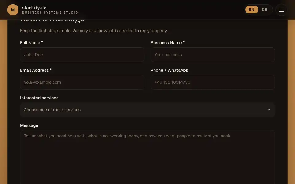 Screenshot of starkify.de