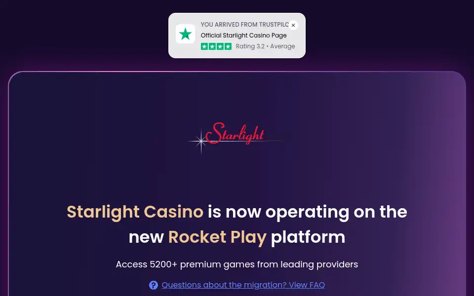 Screenshot of starlight-casino.site