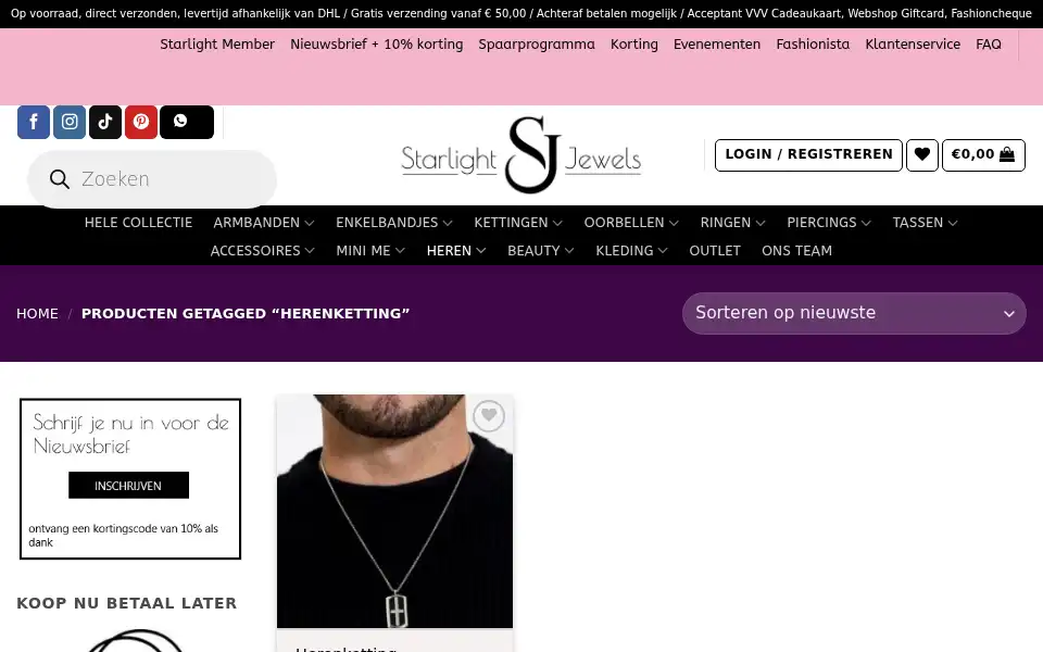 Screenshot of starlightjewels.nl