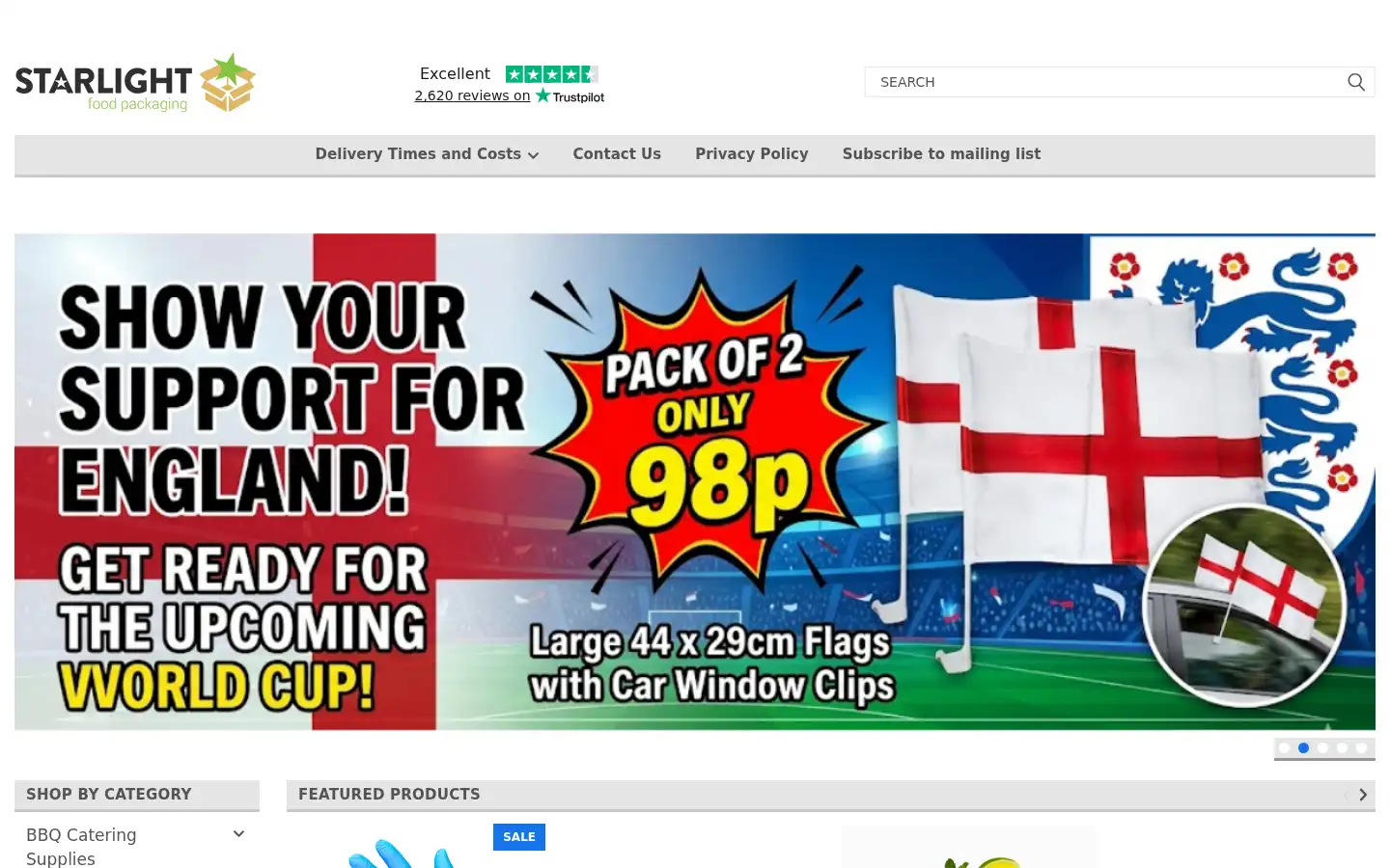 Screenshot of starlightpackaging.co.uk