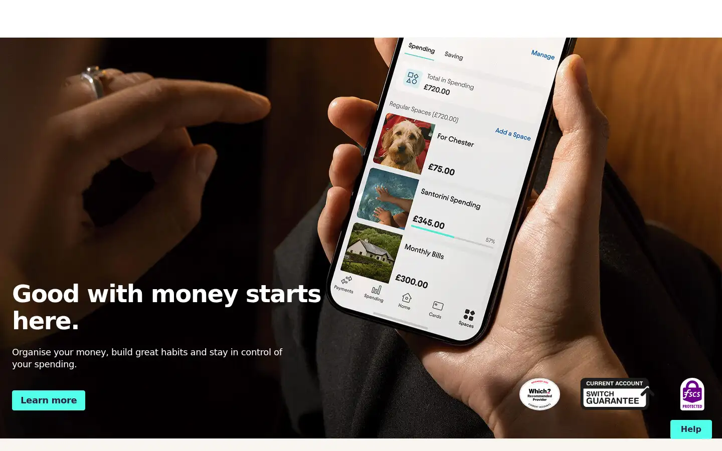Screenshot of starlingbank.com