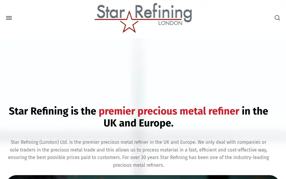 Screenshot of starrefining.co.uk