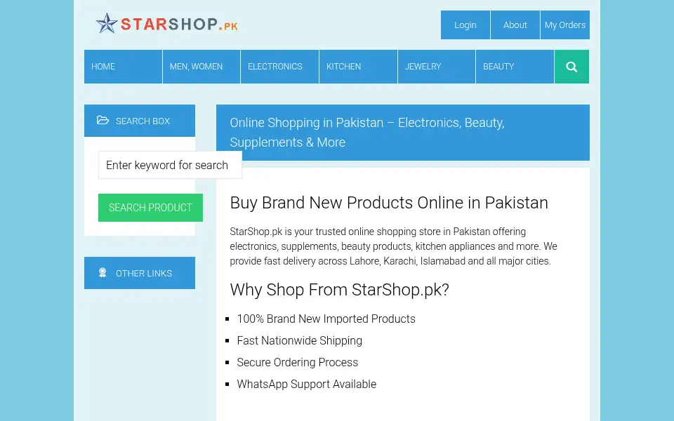 Screenshot of starshop.pk