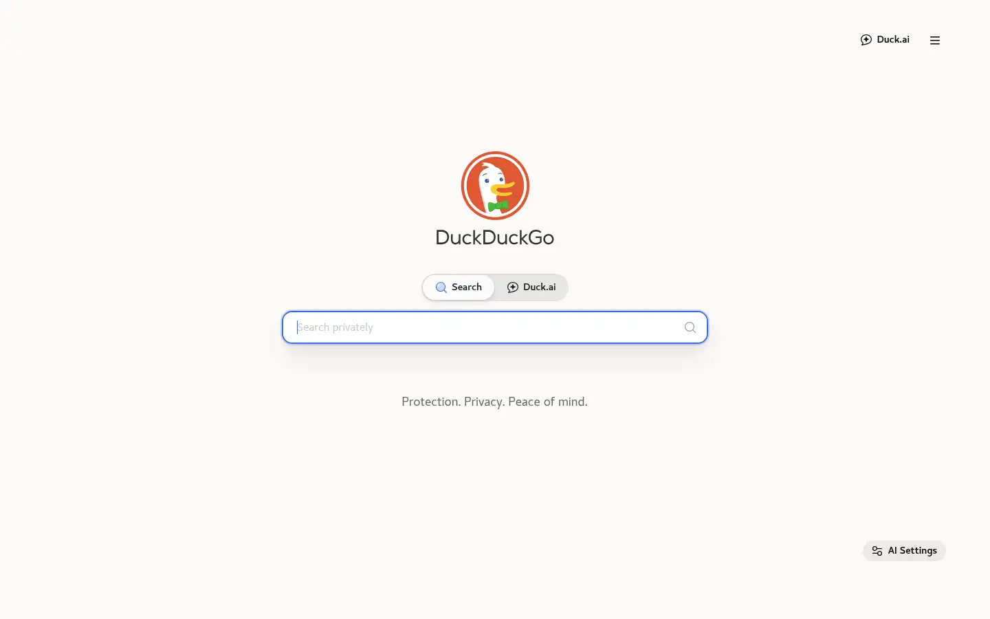 Screenshot of start.duckduckgo.com