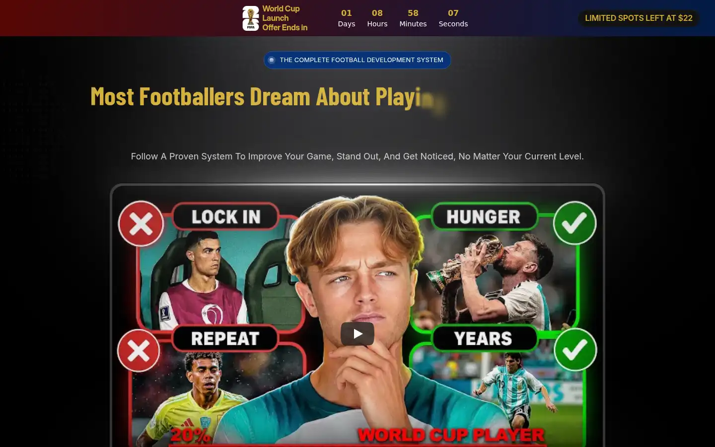 Screenshot of startproplayerpathway.com