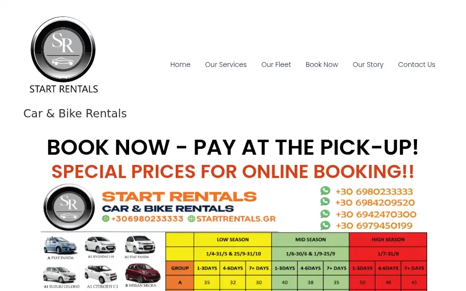 Screenshot of startrentals.gr