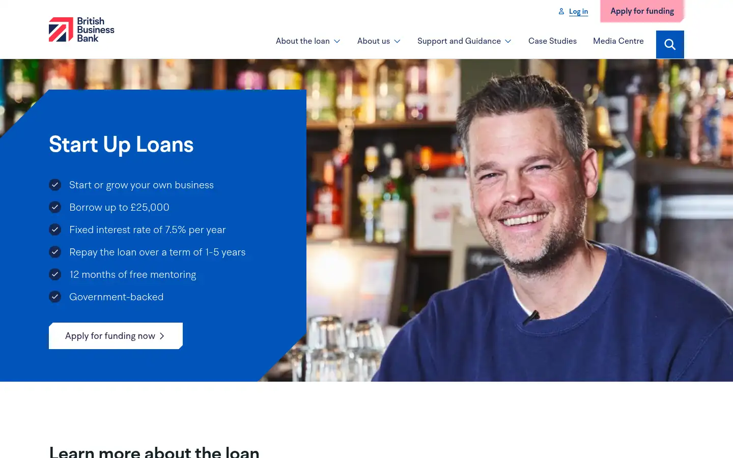 Screenshot of startuploans.co.uk