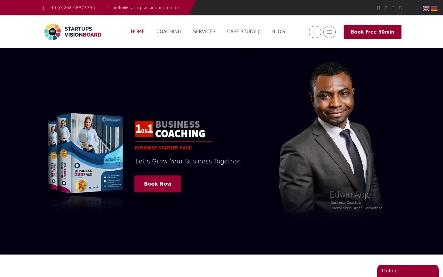 Screenshot of startupsvisionboard.com