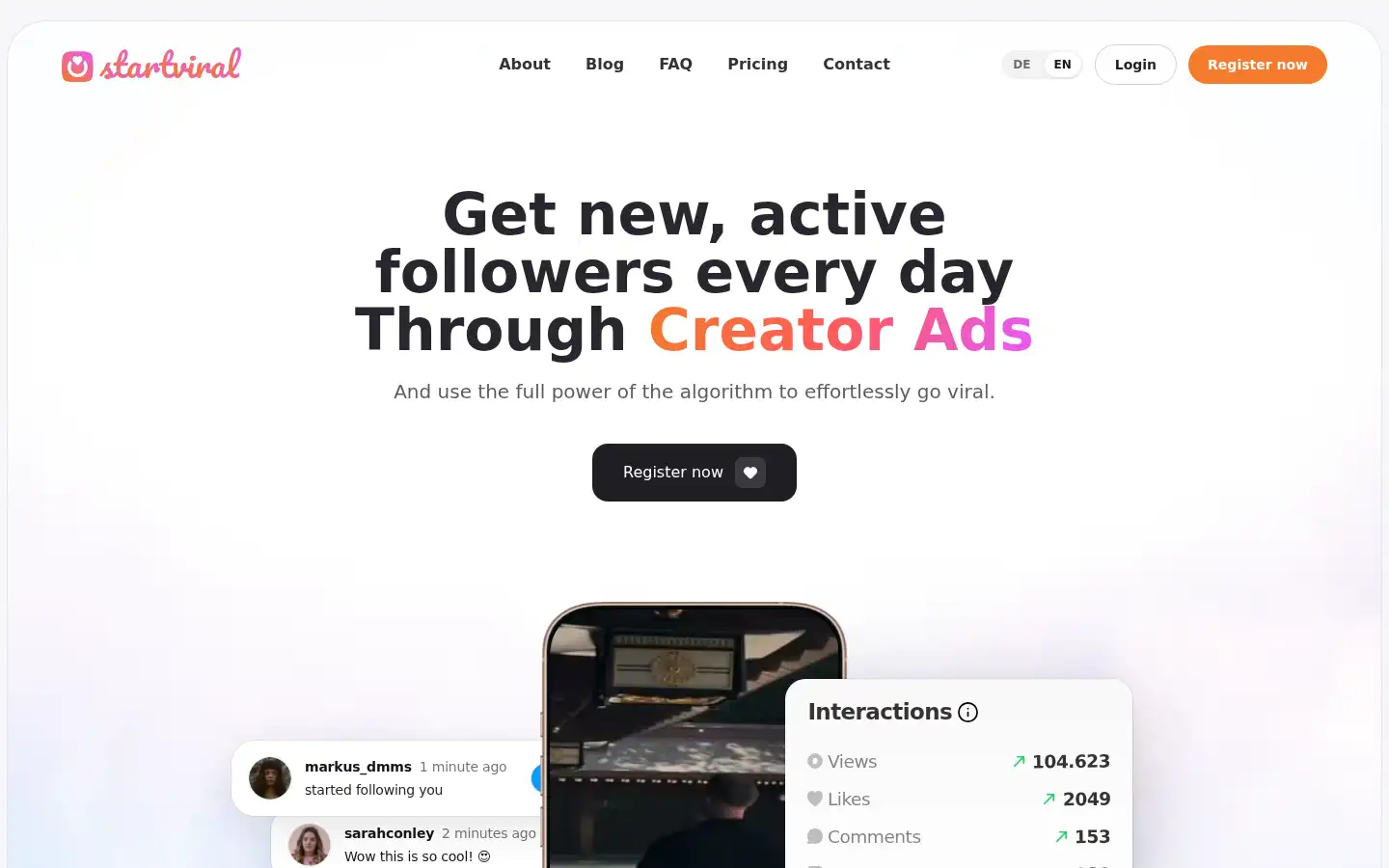 Screenshot of startviral.de