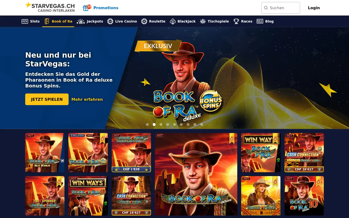 Screenshot of starvegas.ch