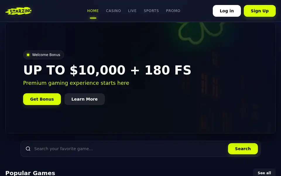 Screenshot of starzino.store
