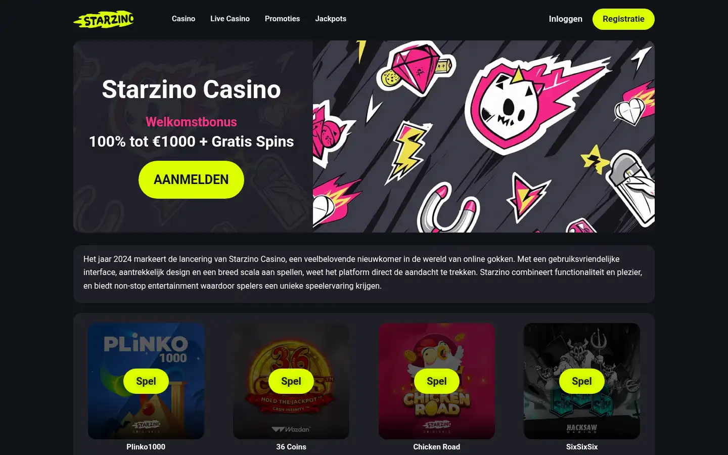 Screenshot of starzinocasino.app