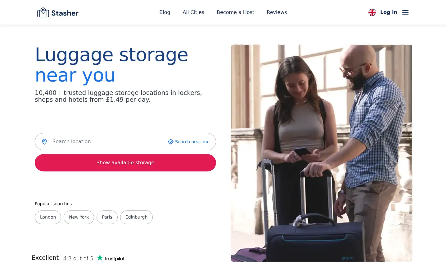 Screenshot of stasher.com