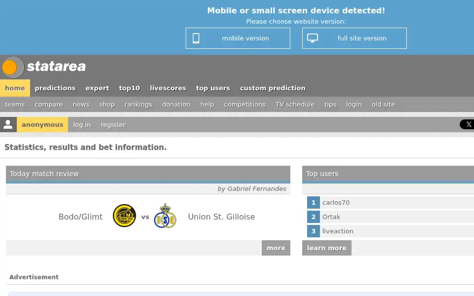 Screenshot of statarea.com
