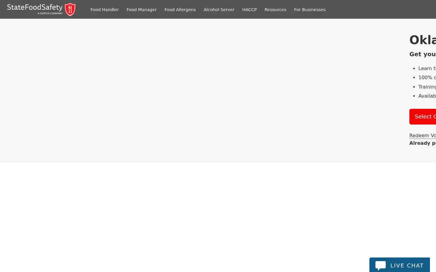 Screenshot of statefoodsafety.com