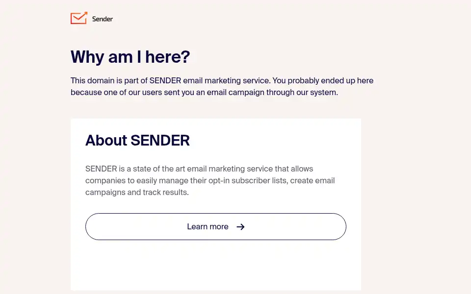 Screenshot of stats.sender.net