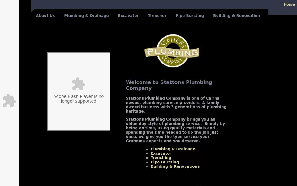 Screenshot of stattonsplumbingcompany.com.au