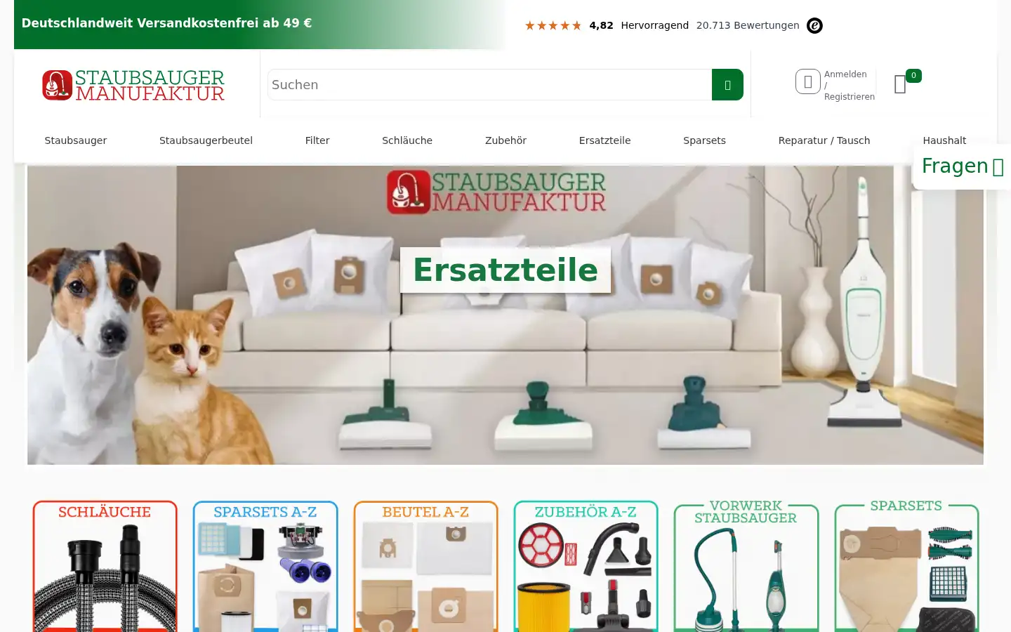Screenshot of staubsaugermanufaktur.de