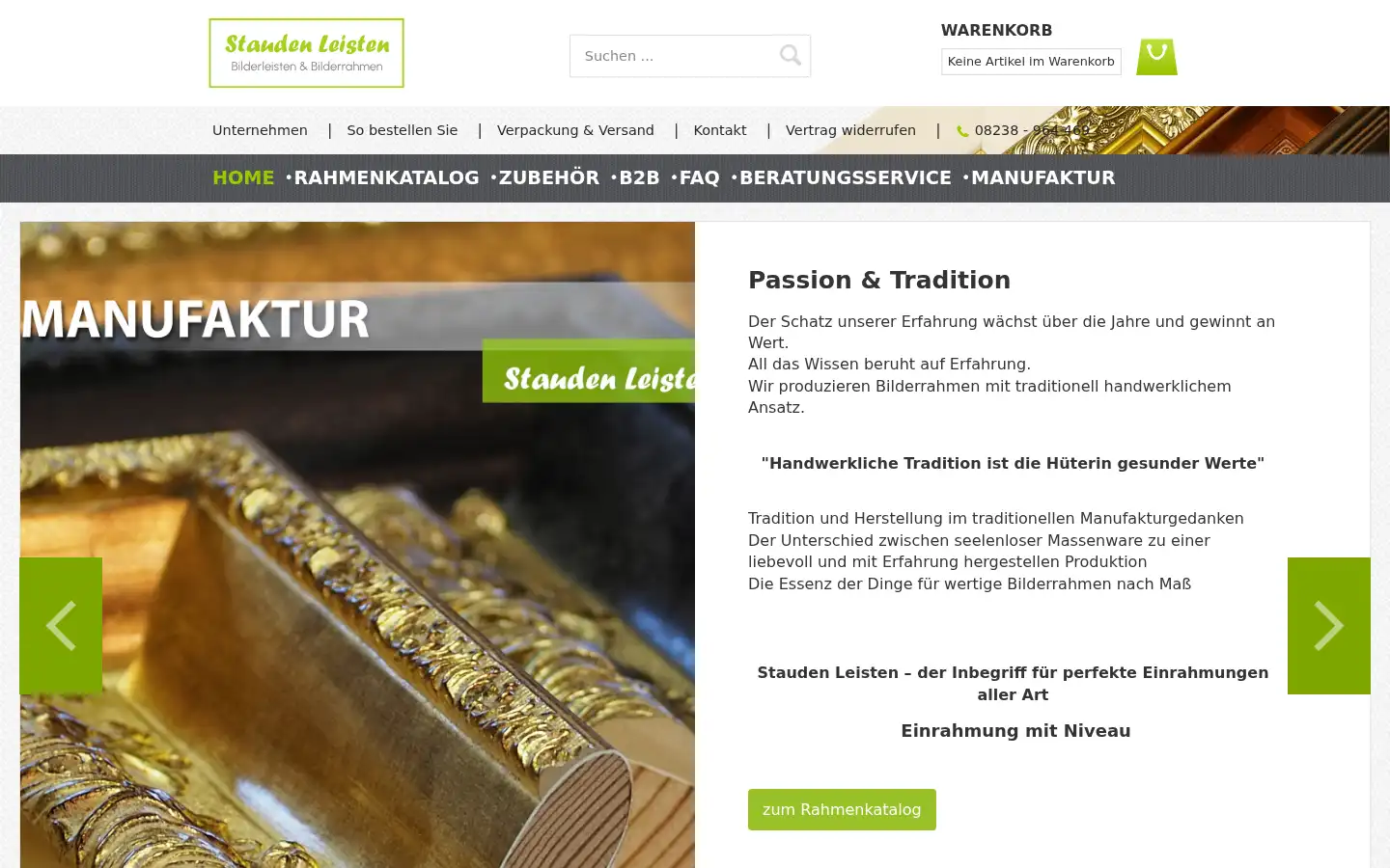 Screenshot of staudenleisten.de