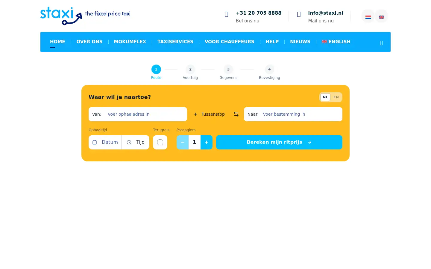 Screenshot of staxi.nl