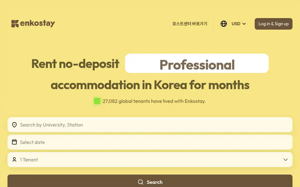 Screenshot of stay.enko.kr