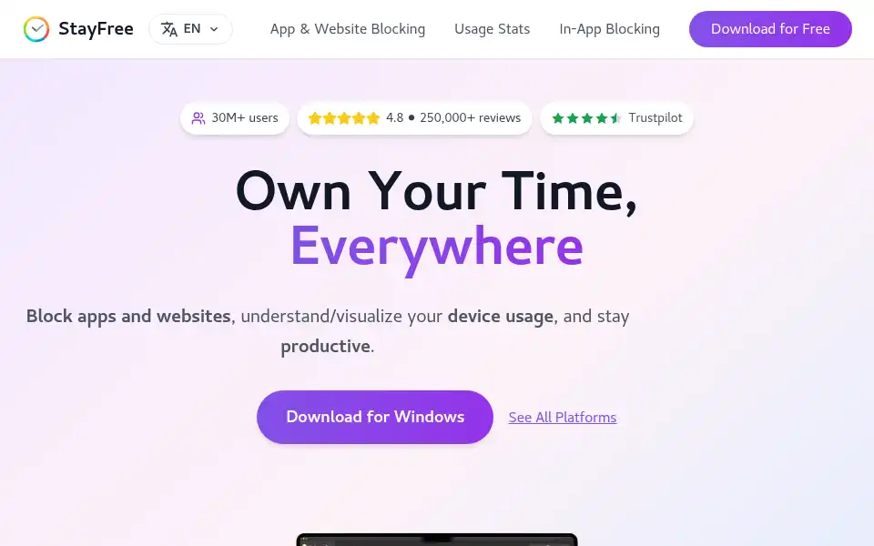 Screenshot of stayfreeapps.com