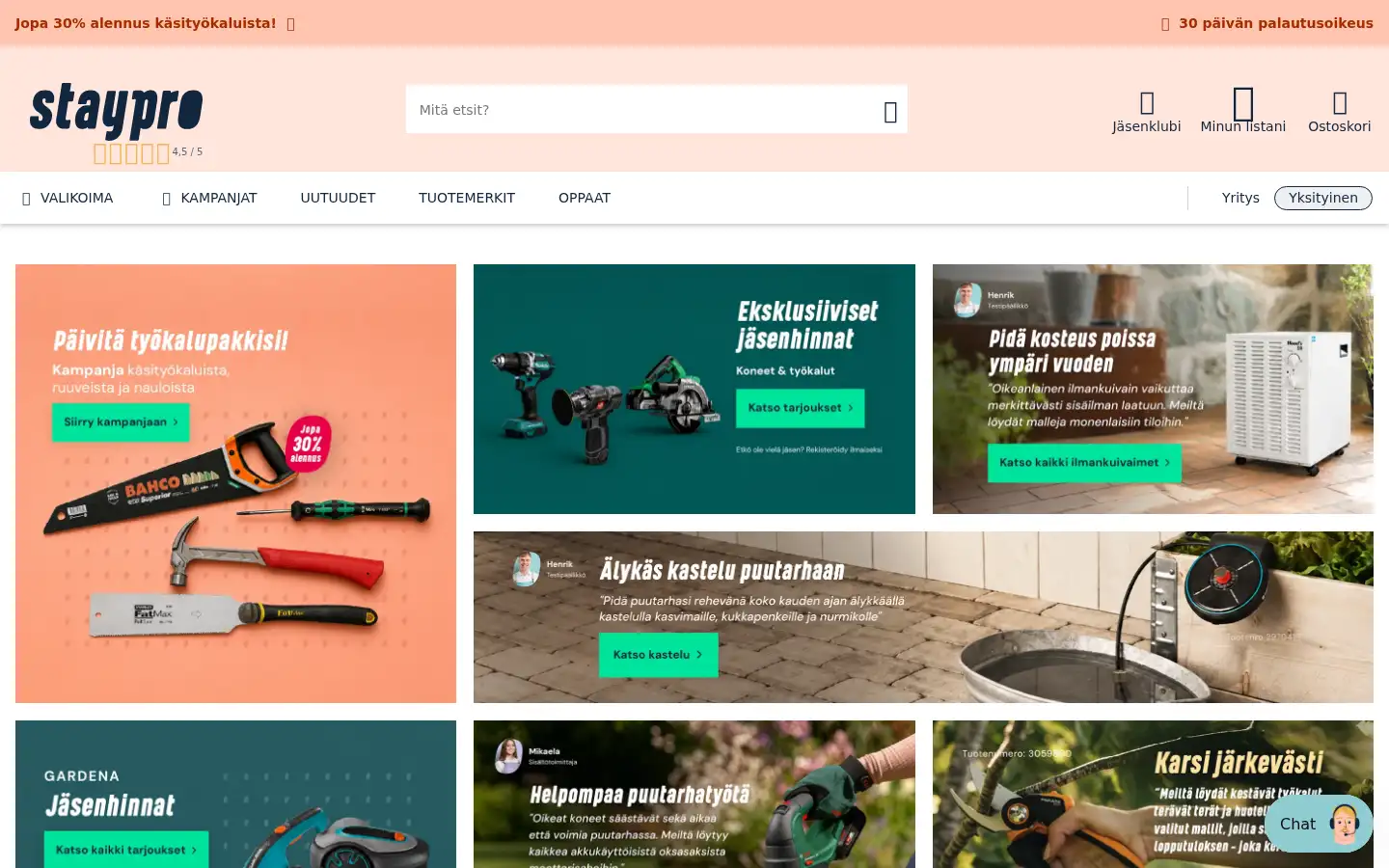 Screenshot of staypro.fi