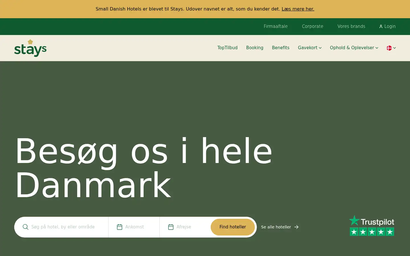 Screenshot of stays.dk