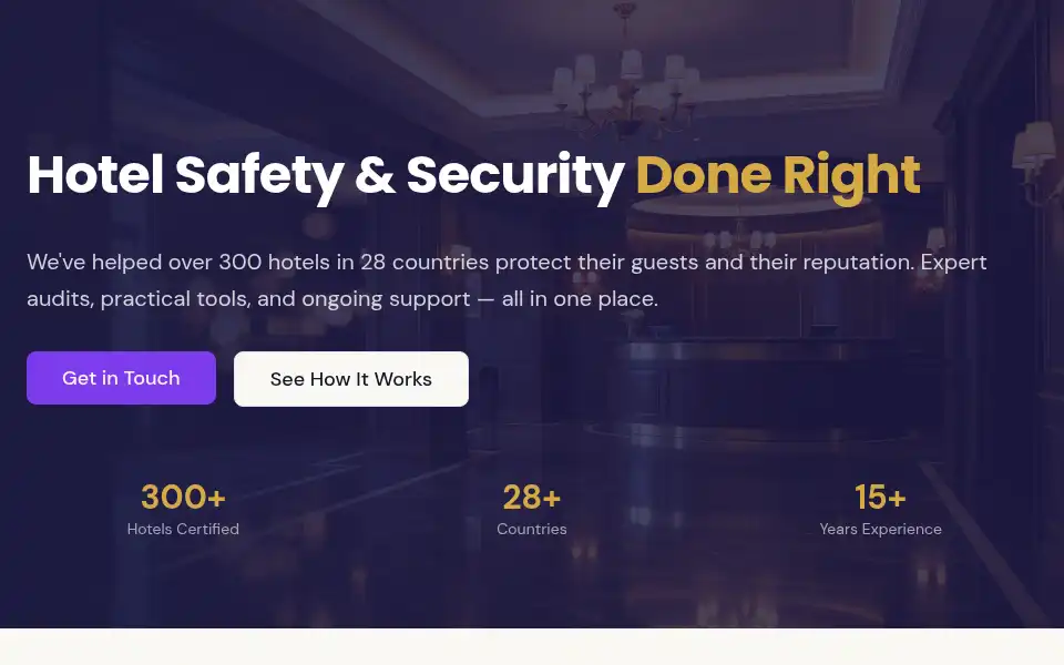 Screenshot of staysafehospitality.com