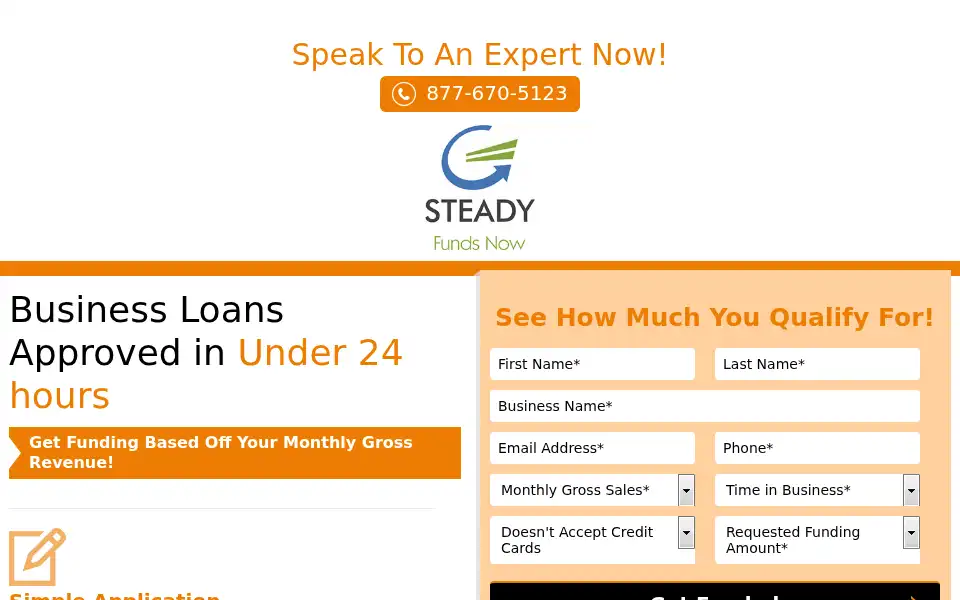 Screenshot of steadyfundsnow.com