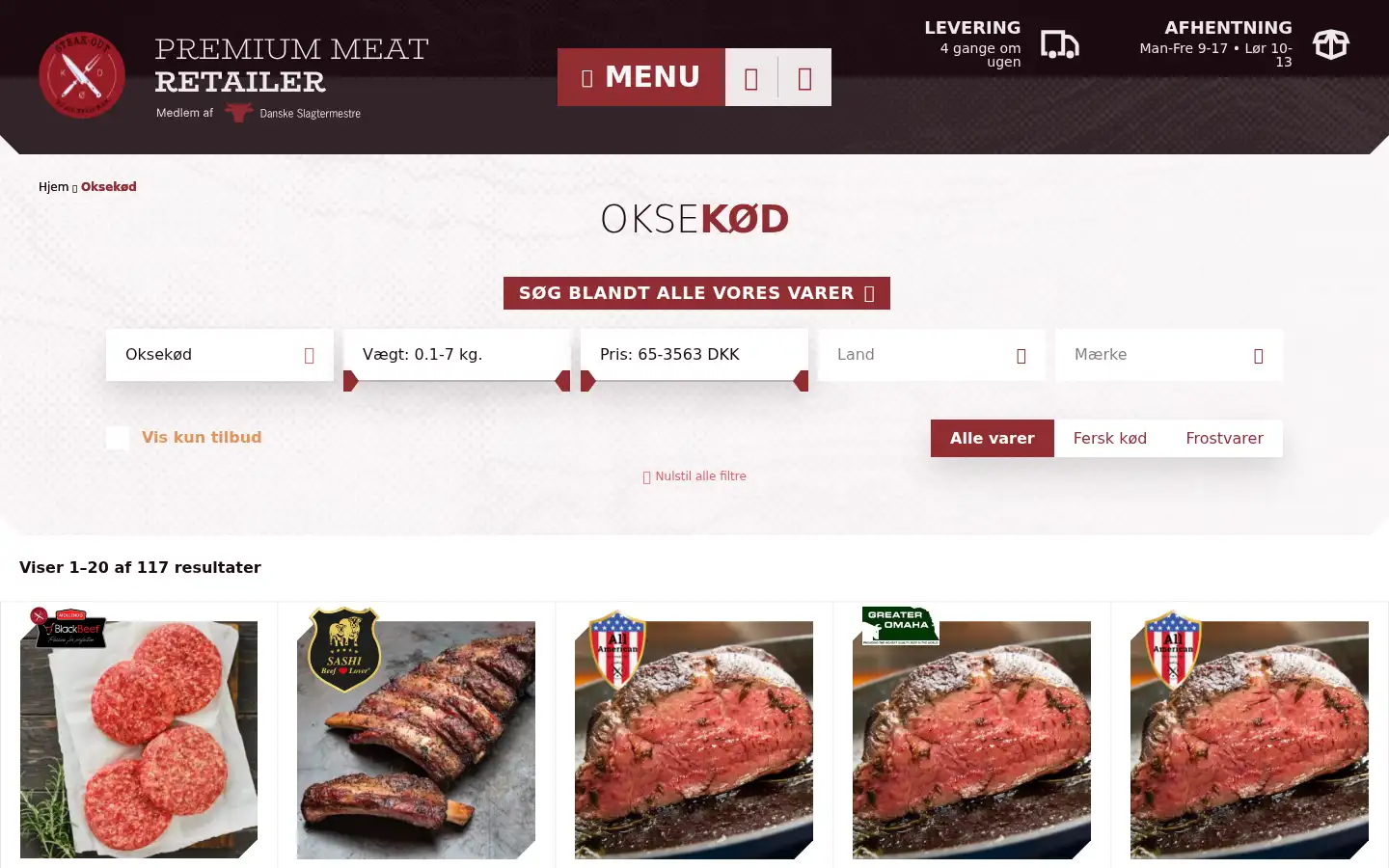 Screenshot of steak-out.dk