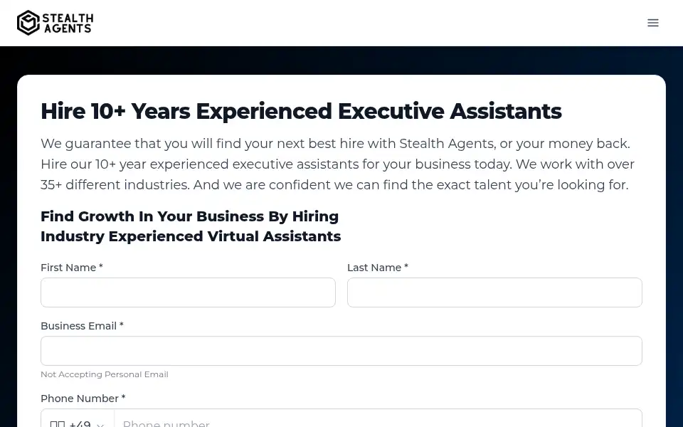 Screenshot of stealthagents.com
