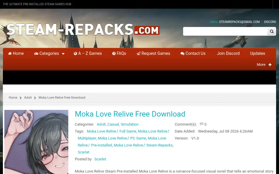 Screenshot of steam-repacks.com