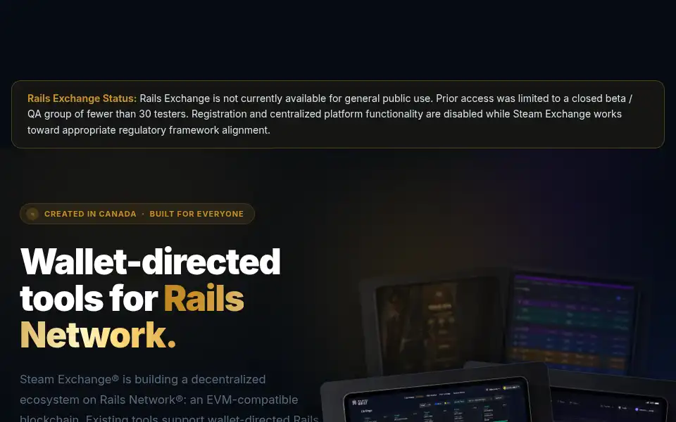 Screenshot of steamexchange.io
