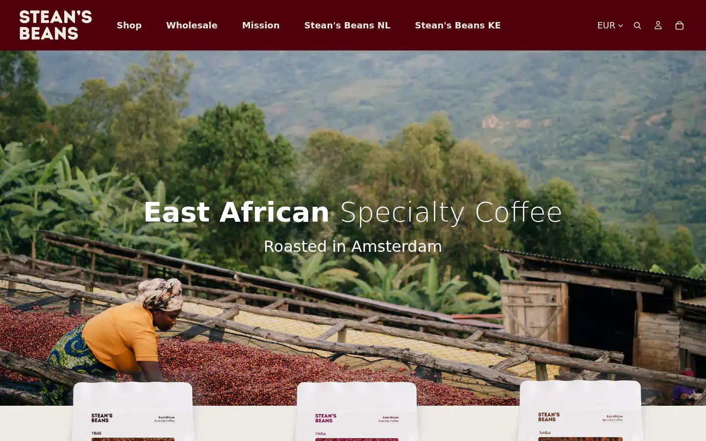Screenshot of steansbeans.com
