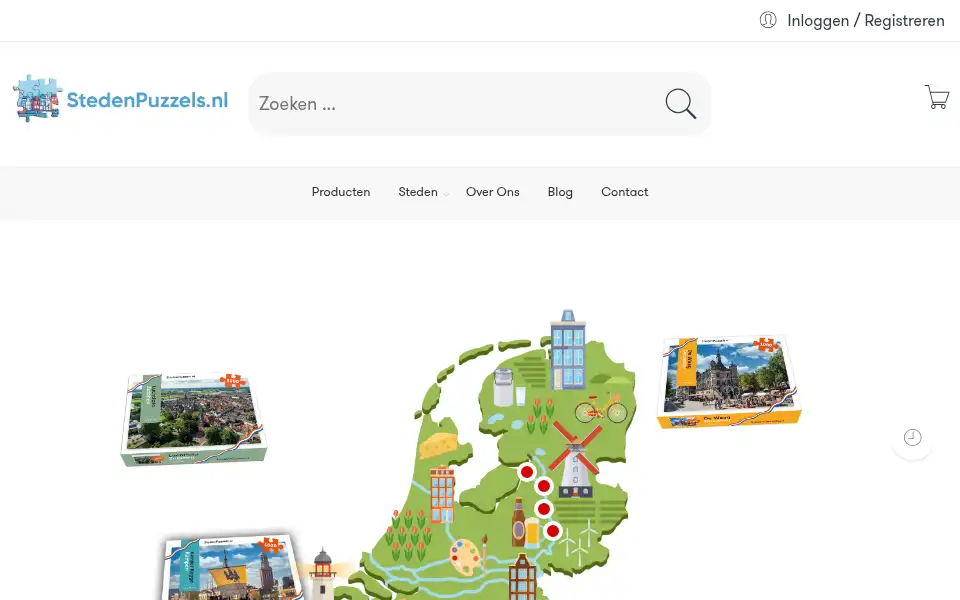 Screenshot of stedenpuzzels.nl
