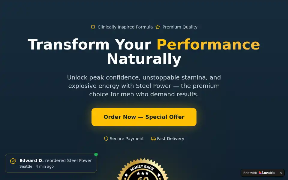 Screenshot of steel-power-male-enhancement-official-review.lovable.app