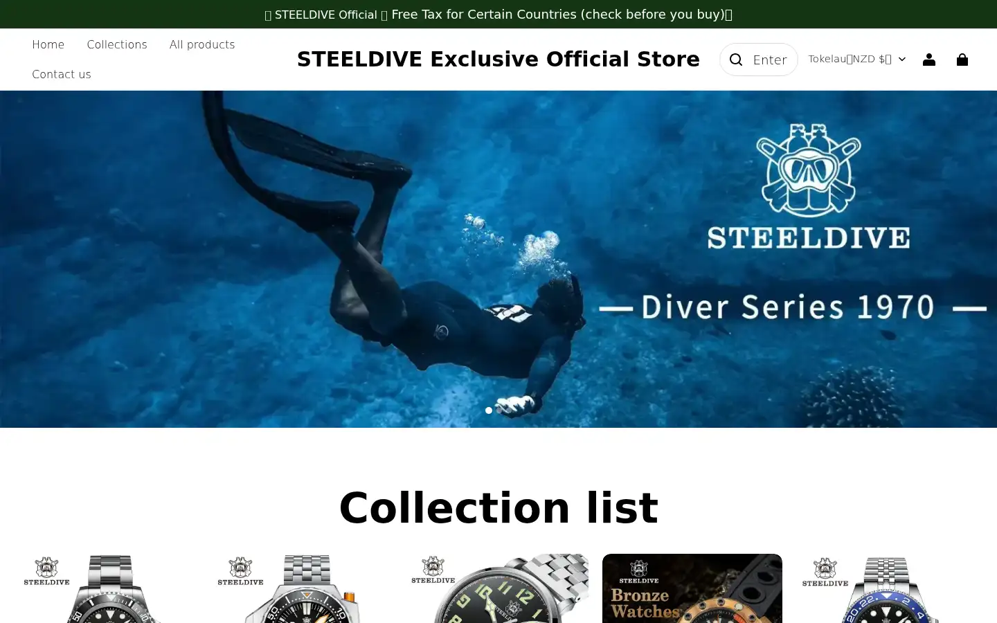 Screenshot of steeldive.com
