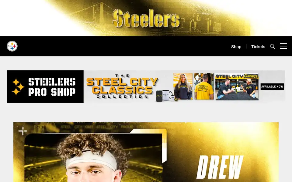 Screenshot of steelers.com