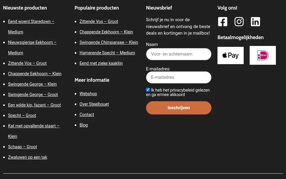 Screenshot of steelhouet.nl
