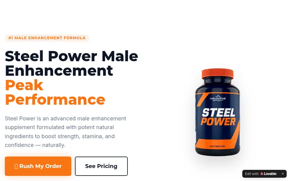 Screenshot of steelpowermaleenhancementreviews.lovable.app
