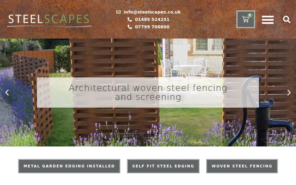 Screenshot of steelscapes.co.uk