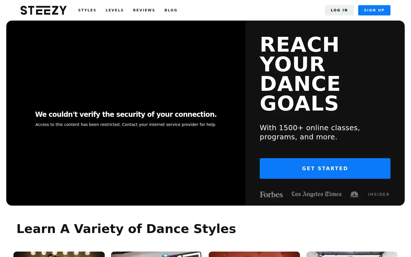 Screenshot of steezy.co