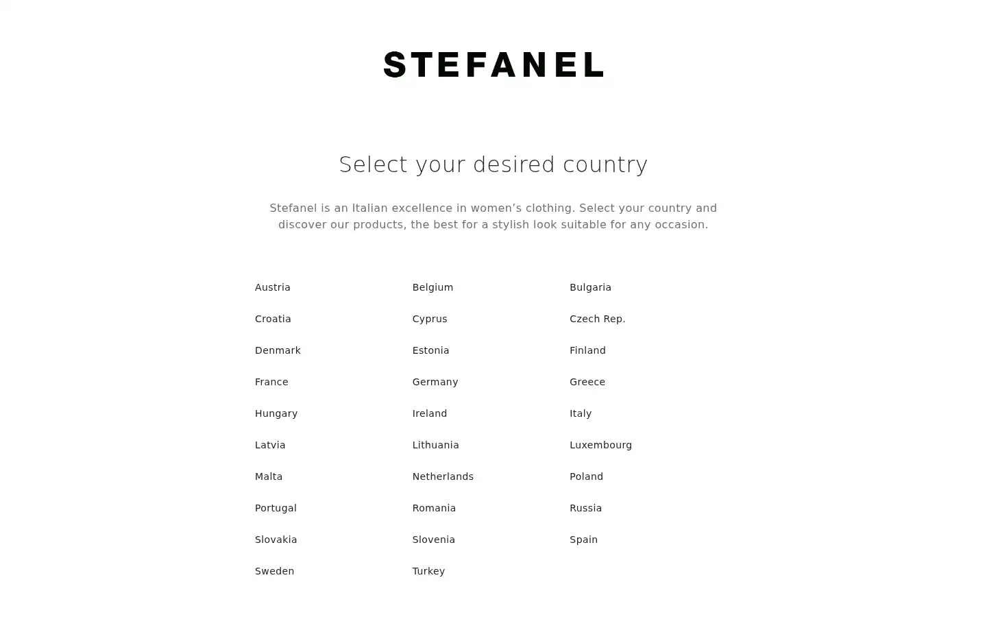 Screenshot of stefanel.com
