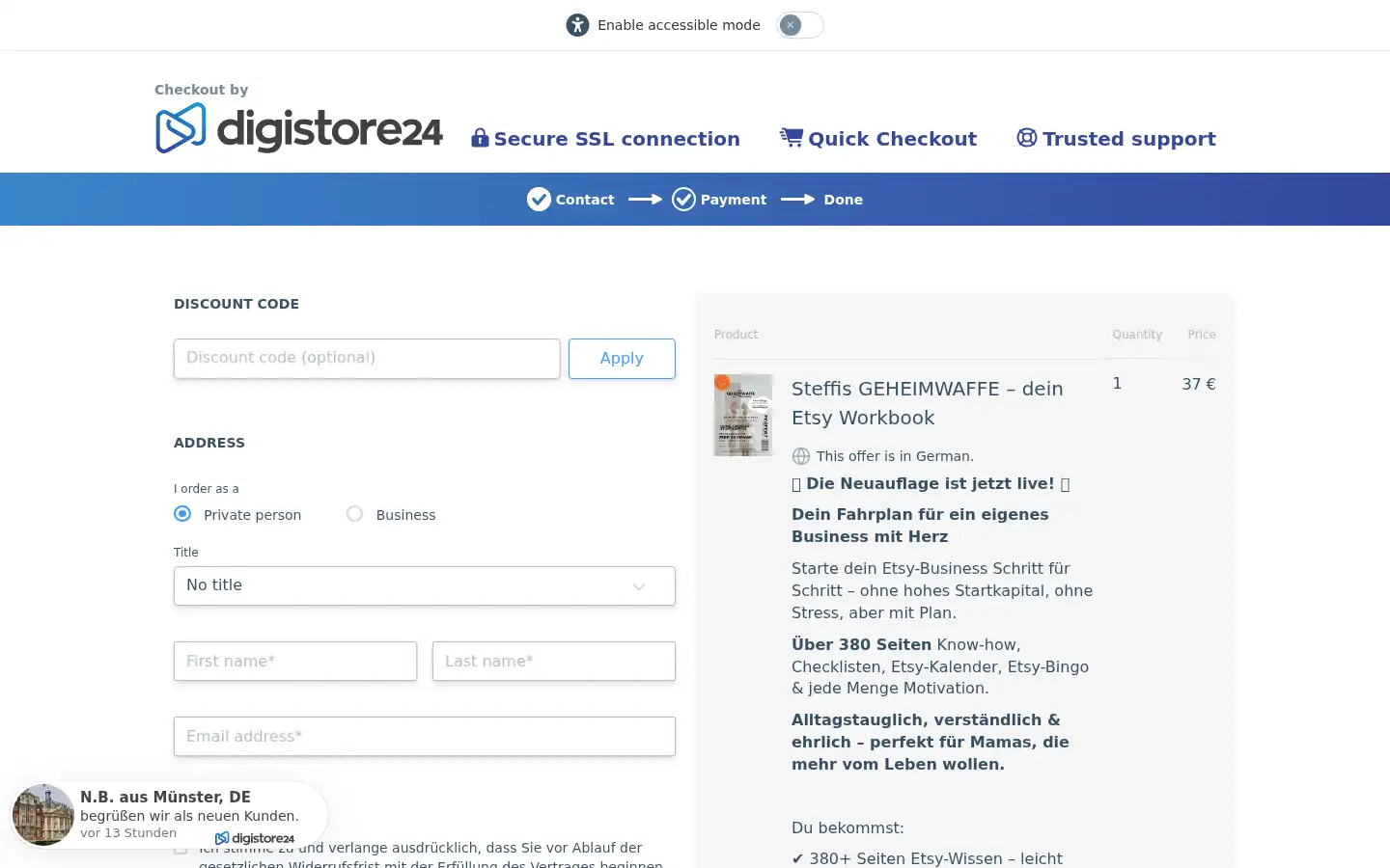 Screenshot of steffis-geheimwaffe.de