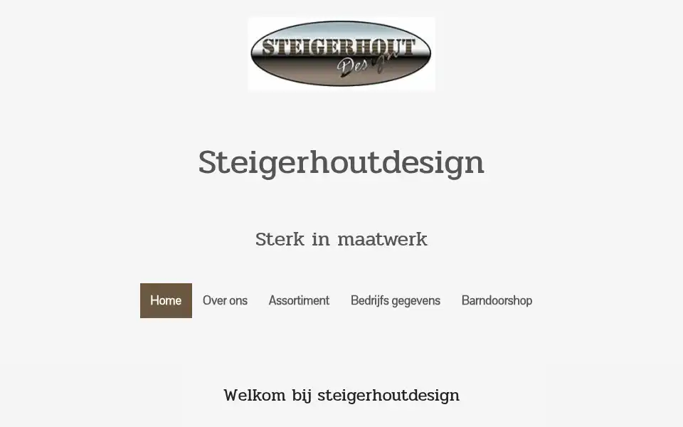 Screenshot of steigerhoutdesign.com
