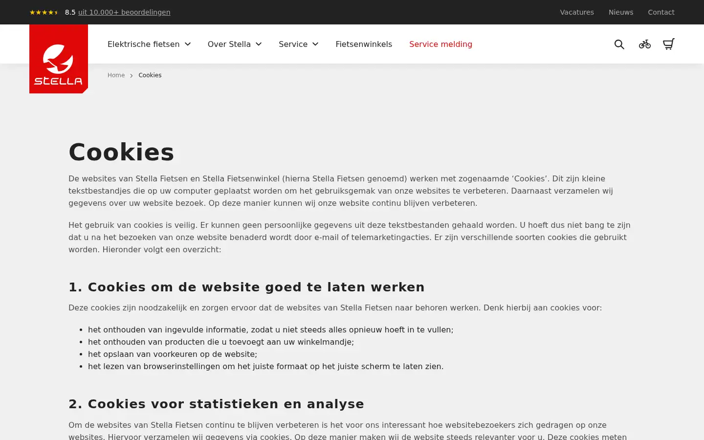 Screenshot of stella.nl